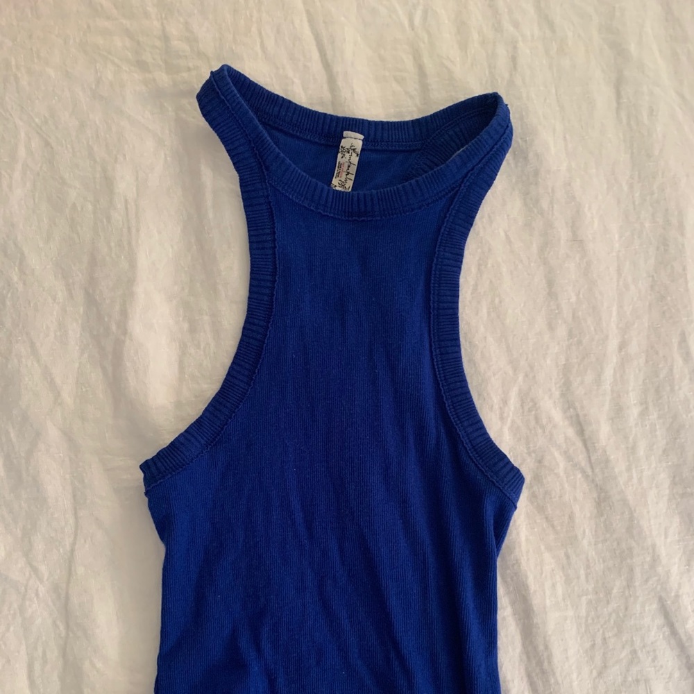 Free People royal blue racer back tank top